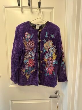 Embellished velvet blazer